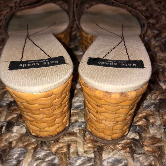 Kate Spade Brown Checkered Sandal - Sz 9 - Picture 5 of 14
